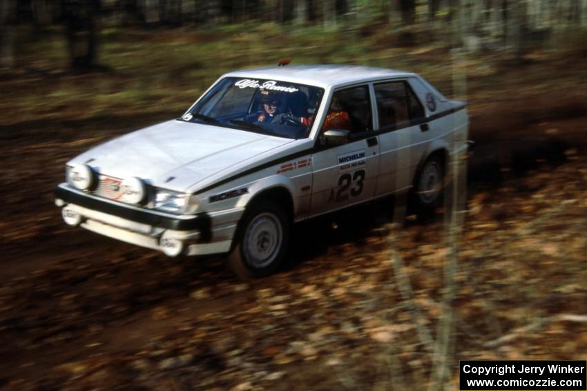 Robert Parks / Jerry Tobin in their Group A Alfa Romeo Milano near the end of SS1.