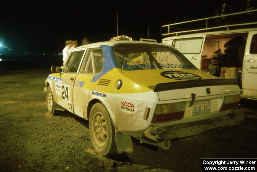 Goran Ostlund / Steve Baker SAAB 99 at L'Anse service (1).