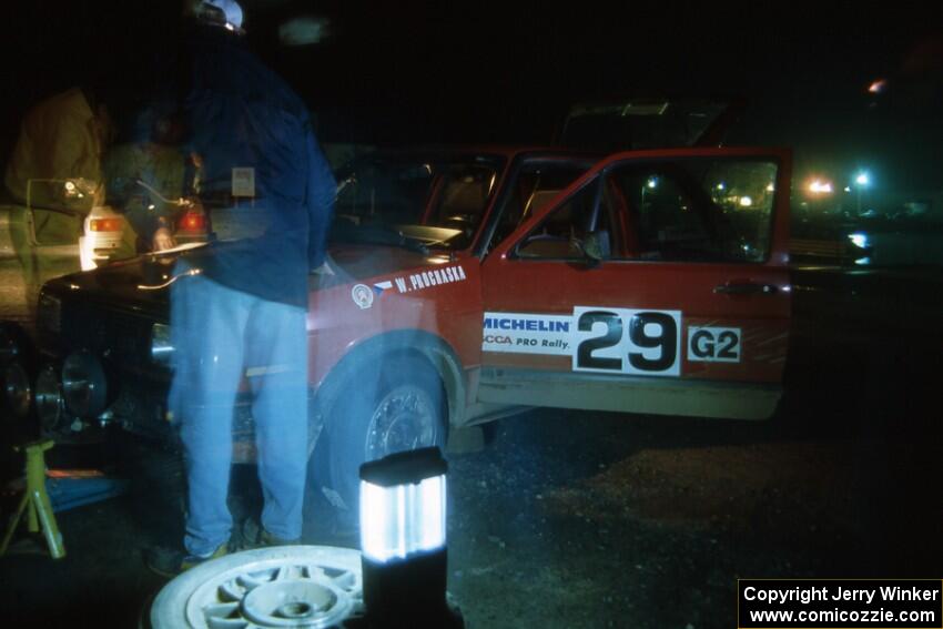 Wayne Prochaska / Annette Prochaska at L'Anse service in their VW GTI.