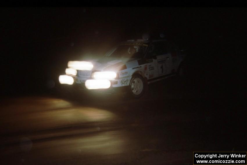 John Buffum / Jeff Becker in their Audi Quattro S2 come into a left-hander at the Passmore spectator point after Kenton service.