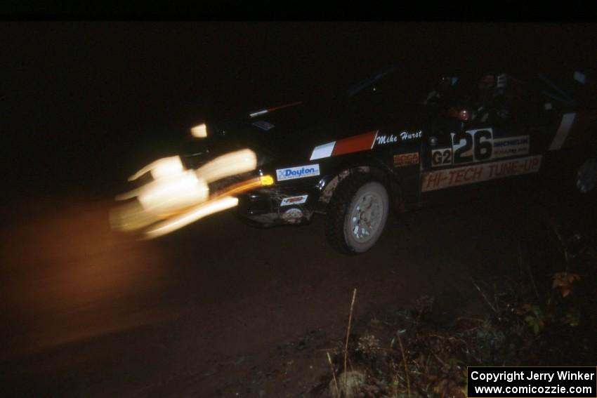 Mike Hurst / Rob Bohn in their Nissan 200SX at night on Passmore.