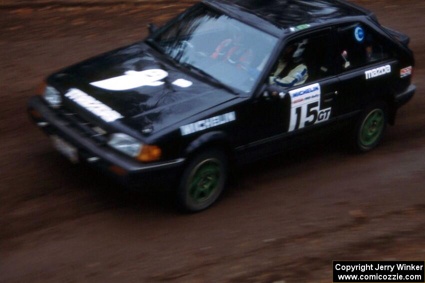 Tom Ottey / Pam McGarvey in their Mazda 323GTX were leading PGT at the start of Delaware 1.