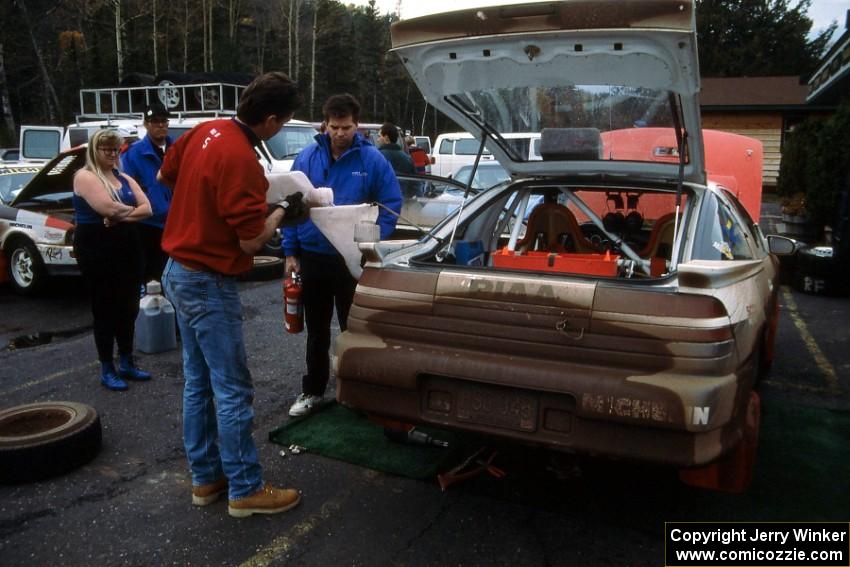 Henry Joy IV / Brian Maxwell Mitsubishi Eclipse gets serviced in Copper Harbor(1).