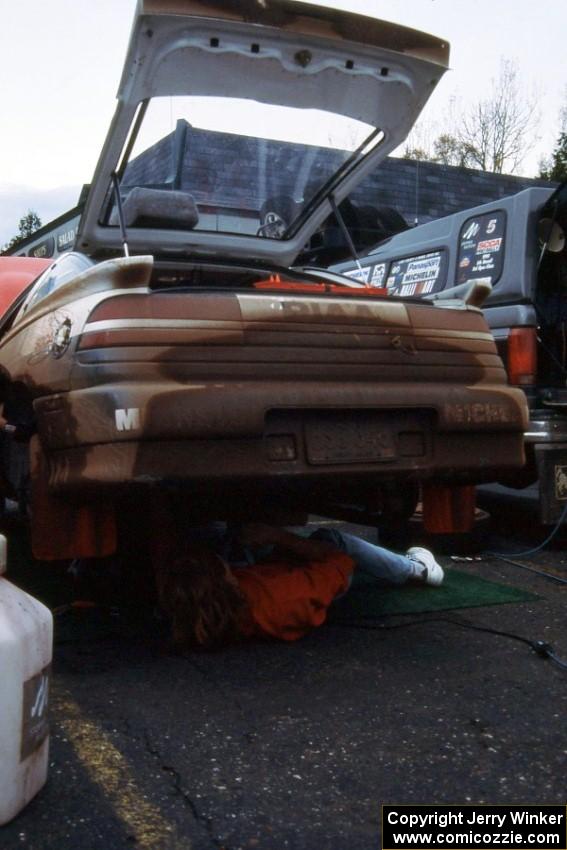 Henry Joy IV / Brian Maxwell Mitsubishi Eclipse gets serviced in Copper Harbor(2).
