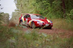 Greg Trepetin / Sonia Trepetin at speed on Indian Creek Trail Rd. in their Honda Prelude VTEC.