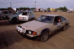 Dave Konetski / Glenn Koehler Toyota Celica and Bob Nielsen / Diane Sargent VW GTI at Park Rapids service.