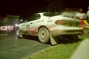 The Jeff Panton / Rudy Meikle Toyota Celica GT-4, back in front of the Northern Inn, finished second overall.