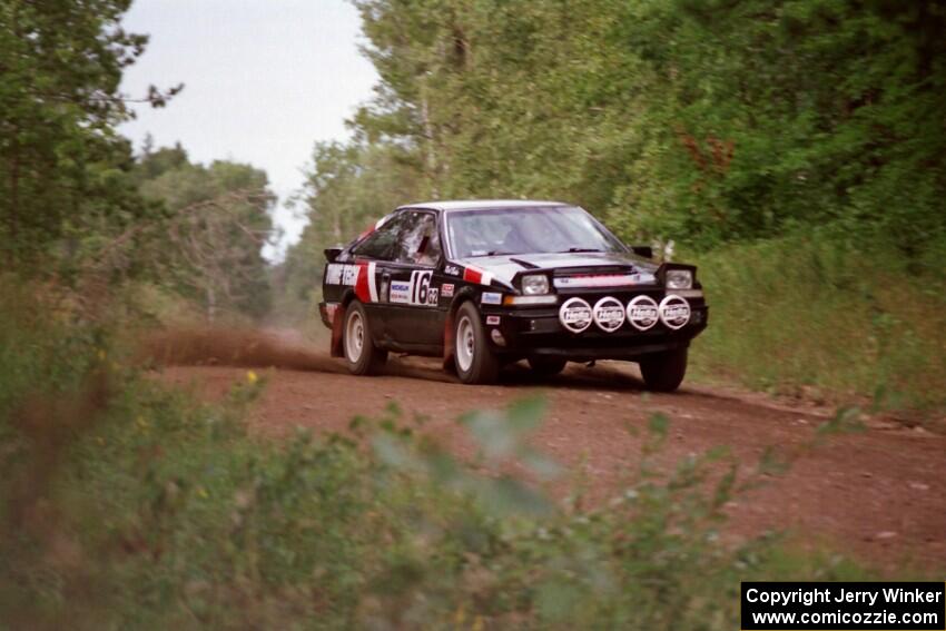 Mike Hurst / Rob Bohn at speed in their Nissan 200SX on Indian Creek Trail Rd.