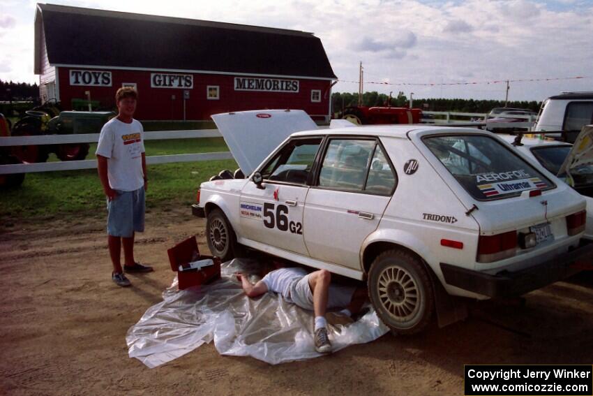 The John Adleman / Jason Lajon Dodge Omni GLH at Park Rapids service.