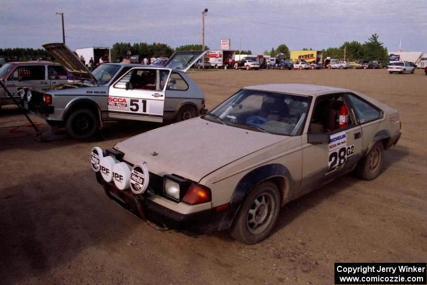 Dave Konetski / Glenn Koehler Toyota Celica and Bob Nielsen / Diane Sargent VW GTI at Park Rapids service.