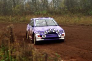 The Carl Merrill / John Bellefleur Ford Escort Coswort RS on the practice stage at the airport. (2)