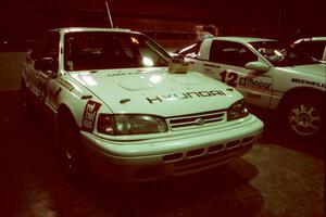 The Tom Ottey / Pam McGarvey in their Hyundai Elantra at the parc expose in Dee Stadium.