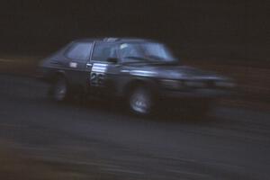 Jerry Sweet / Stuart Spark SAAB 99 at speed on SS1 in the Huron Mountains.