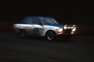 Pete Lahm / Jimmy Brandt slop through the slippery stages in the Huron Mts. in their Datsun 510.