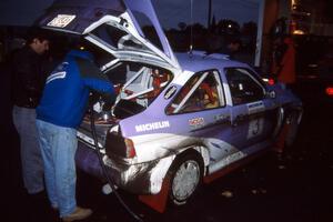 The Carl Merrill / John Bellefleur Ford Escort Coswort RS gets serviced in L'Anse.