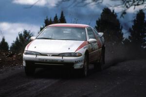 Steve Gingras / Bill Westrick caught minor air in their Mitsubishi Eclipse at the Delaware Mine spectator point.