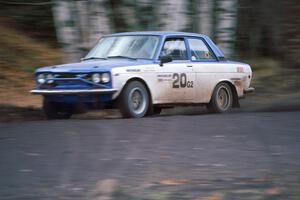 Pete Lahm / Jimmy Brandt struggled in the snow on day one, but were fast on day two in their Datsun 510.