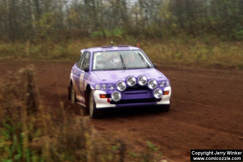 The Carl Merrill / John Bellefleur Ford Escort Coswort RS on the practice stage at the airport. (2)