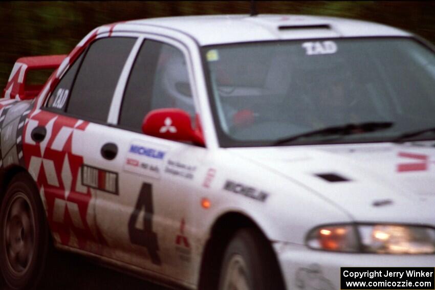 The Henry Joy IV / Chris Griffin Mitsubishi Lancer Evo 2 was a right-hand drive car seen here at the practice stage.
