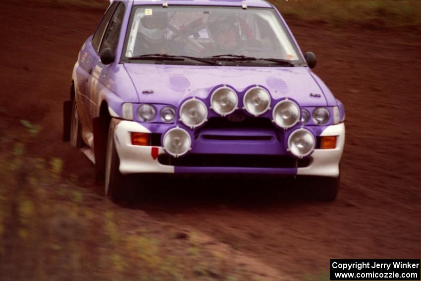 The Carl Merrill / John Bellefleur Ford Escort Coswort RS on the practice stage at the airport. (3)