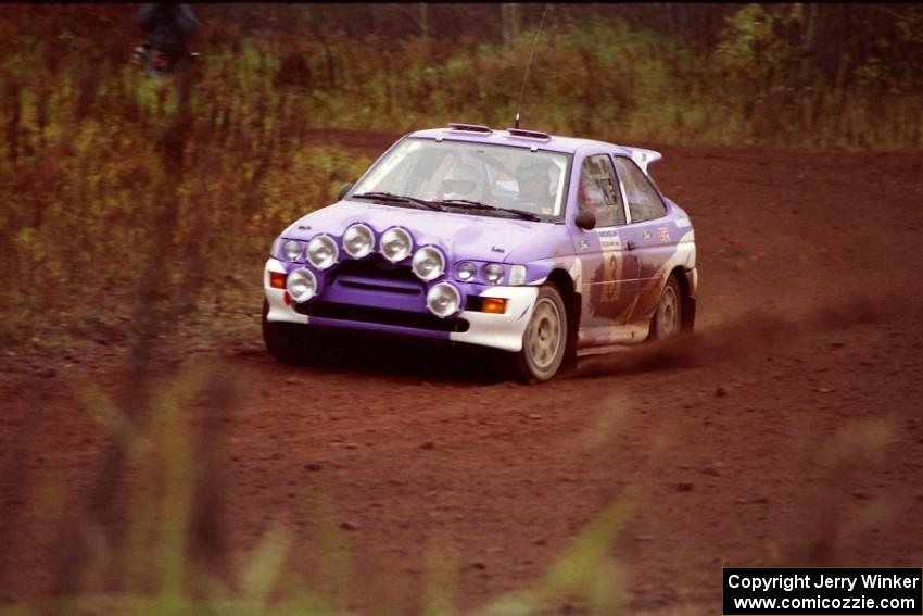 The Carl Merrill / John Bellefleur Ford Escort Coswort RS on the practice stage at the airport. (4)