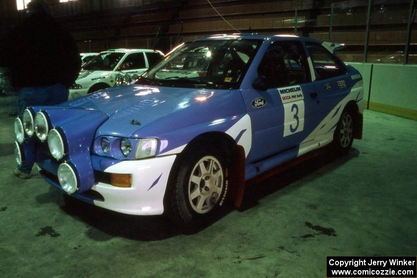 Carl Merrill / John Bellefleur Ford Escort Cosworth RS at the parc expose in Dee Stadium..