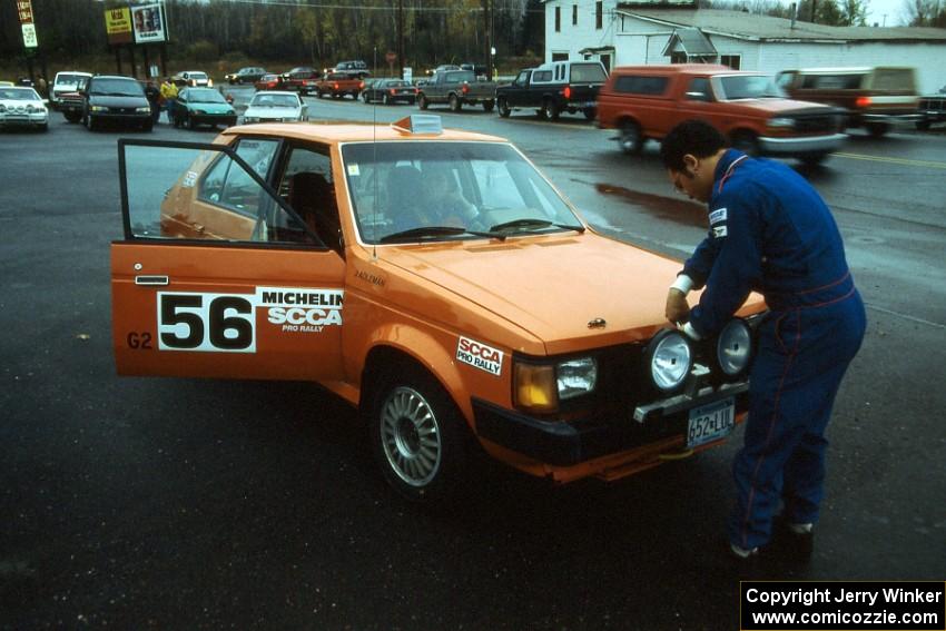 The John Adleman / Jason Lajon Dodge Omni pulls into service in L'Anse.