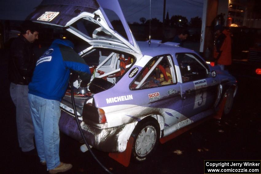 The Carl Merrill / John Bellefleur Ford Escort Coswort RS gets serviced in L'Anse.