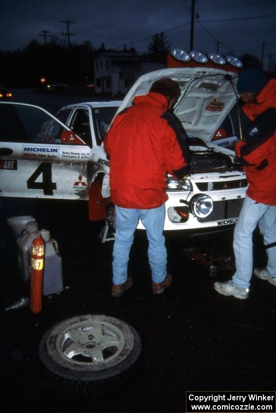 The Henry Joy IV / Chris Griffin Mitsubishi Lancer Evo 2 gets serviced in L'Anse.