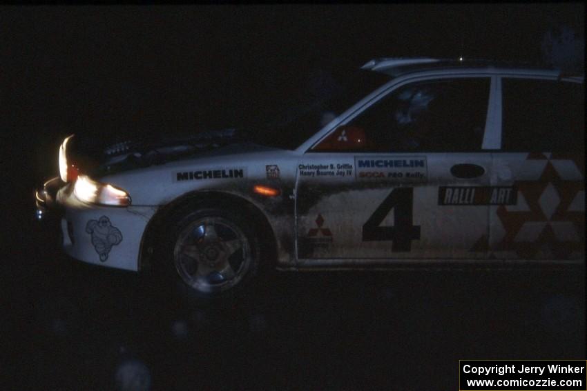 Henry Joy IV / Chris Griffin Mitsubishi Lancer Evo 2 at speed on Bob Lake.