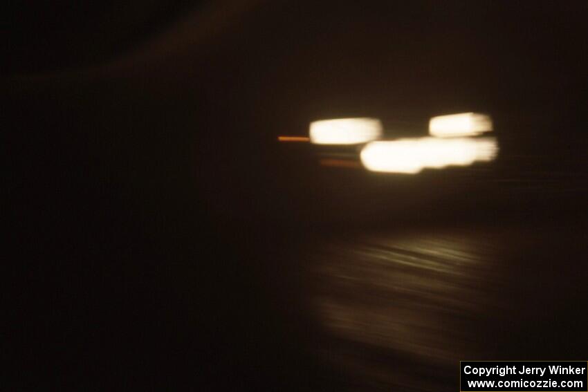 Steve Gingras / Bill Westrick drive through the darkness of the Ottawa Forest in their Mitsubishi Eclipse.