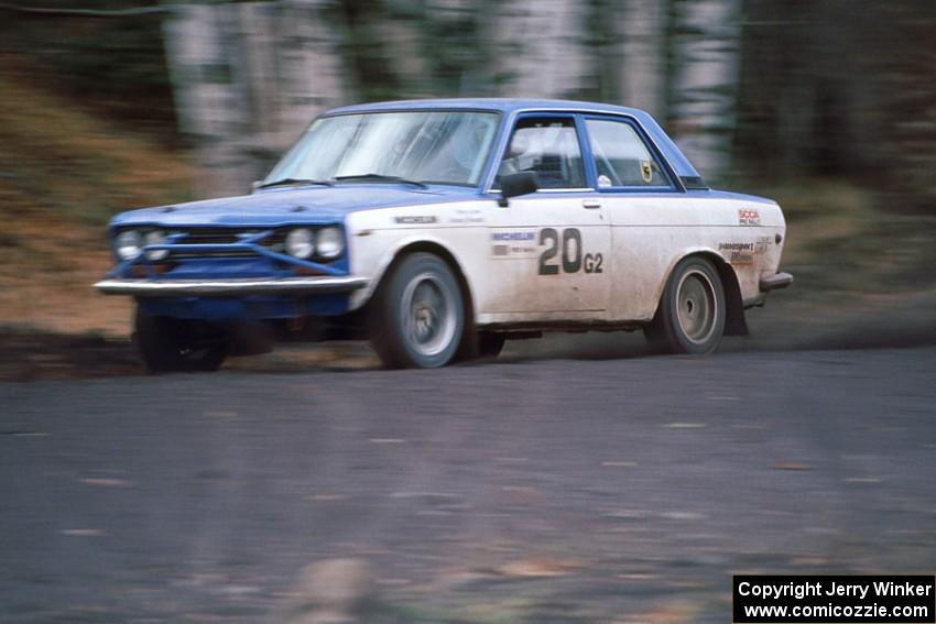 Pete Lahm / Jimmy Brandt struggled in the snow on day one, but were fast on day two in their Datsun 510.