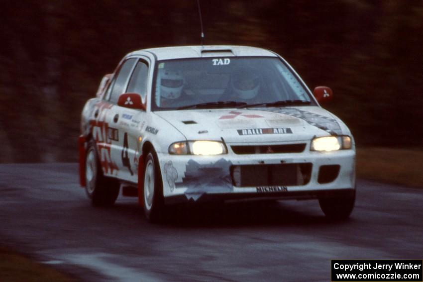 Henry Joy / Chris Griffin Mitsubishi Lancer Evo 2 take in easy at the jump on Brockway Mt.