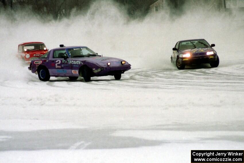 Gib Syverson / Scott Friberg Mazda RX-7, Jim Julson's Austin Cooper S and Cory Coulson / Troy Greenberg Honda CRX Si