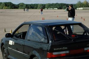 Ron Hirabayashi awaits the go-ahead in his E Stock Suzuki Swift