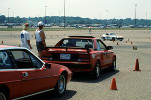 Jim Larson's CSP Toyota MR2 and Tim Engel's C Stock Lotus Eclat await the start