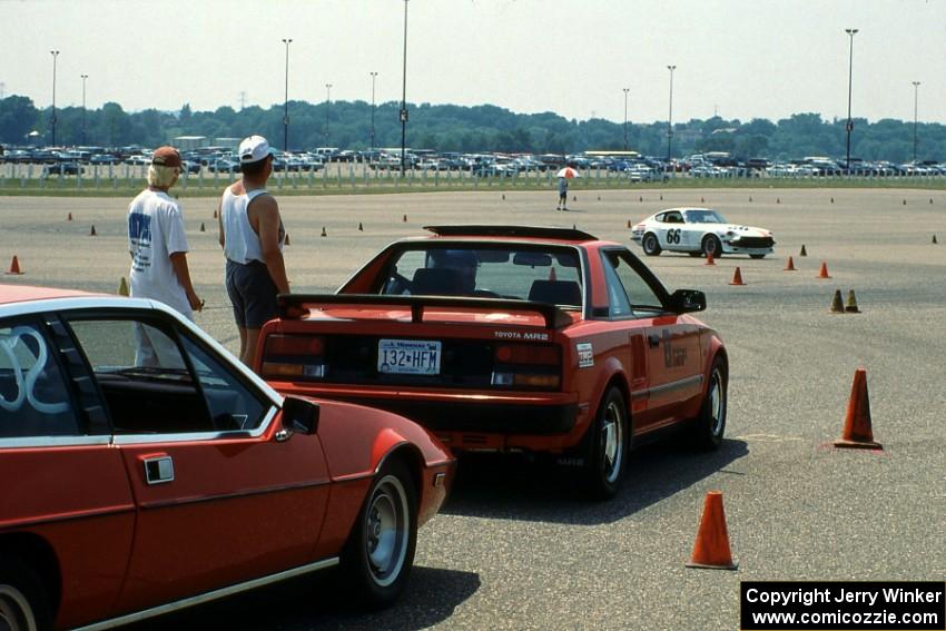 Jim Larson's CSP Toyota MR2 and Tim Engel's C Stock Lotus Eclat await the start