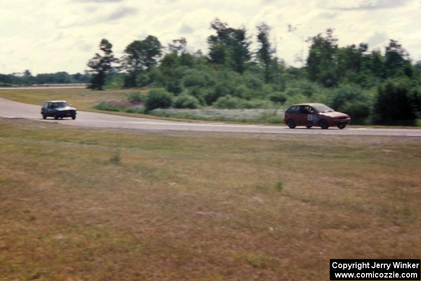 Mike Brown's SSC Suzuki Swift GTI followed by brother Dave Brown's SSC VW Golf