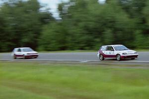 Bruce Parsons (65) and Jeff Lund (66) in their ITC Honda Civics
