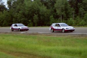 Bruce Parsons (65) and Jeff Lund (66) in their ITC Honda Civics