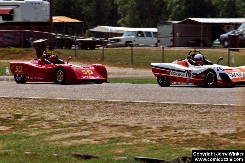 (76) Michael Gorman and (50) Gerry Kraut battle during the Spec Racer Ford race