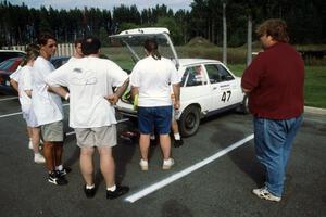 Todd Erickson / Joe Huttle Ford Fiesta gets a final prep before the event.