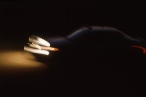 Paul Choiniere / John Buffum Hyundai Elantra on an early evening stage on the first day.