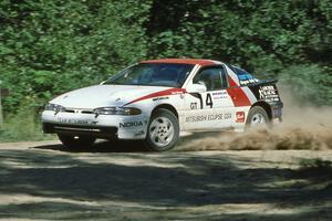 Steve Gingras / Bill Westrick prepare for a fast right at the crossroads in their Mitsubishi Eclipse GSX.