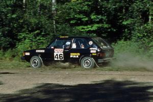 Aaron Hatz / Brendan Higgins at speed in their VW Rabbit.