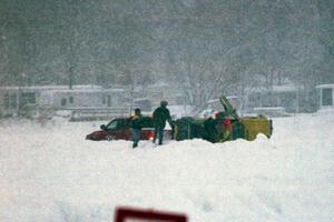 The Paul Gilbert / Gary Rentfro VW Scirocco goes onto its side near the end of the race.