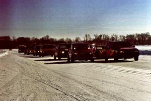 The field lines up for Sunday's Modified sprint race