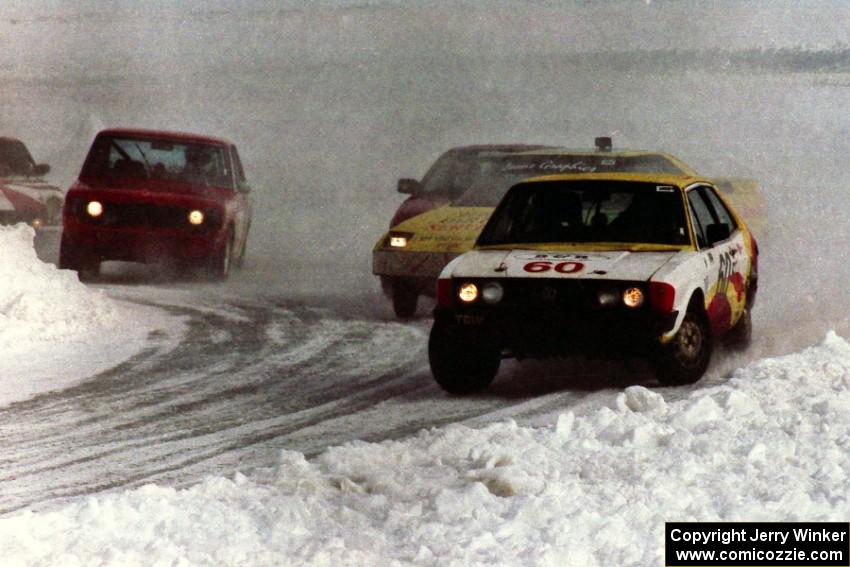 John Kochevar / Jerry Winker VW Scirocco, Mark Knepper's Toyota MR-2, Brad Folino's Honda CRX and Tim Gordienko's Datsun 510