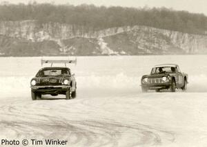 Dave Chizek's Datsun 240Z leads Fred Zachau's Triumph TR-4.