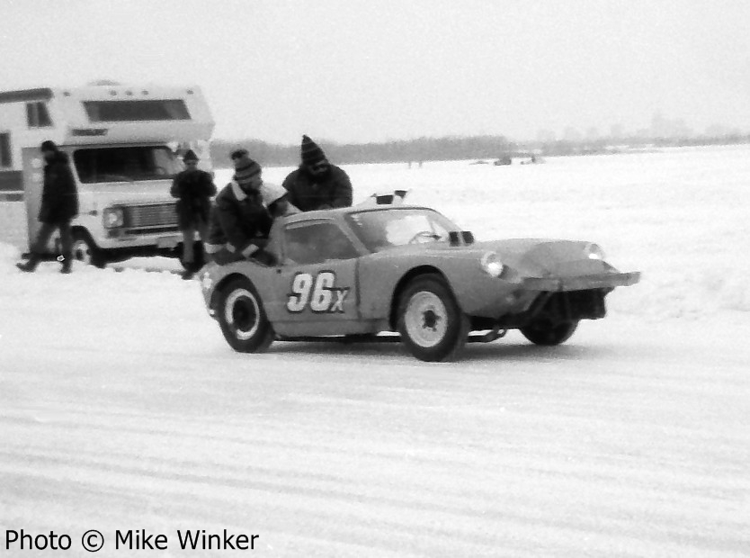 Chris Cottenden's SAAB Sonett II survived a high attrition rate to win the 1976 St. Paul Winter Carnival Cup race.